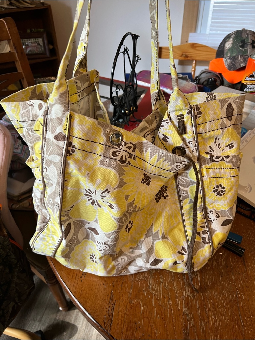 Yellow Floral Tote Bag